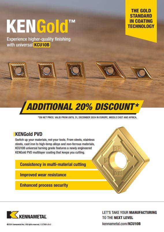 PROMOTION PLAQUETTES TOURNAGE KENNAMETAL GOLD KCU10B